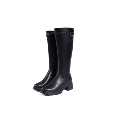 PT'SON Knee high Boots Women's Black Black Fleece-lined, 39