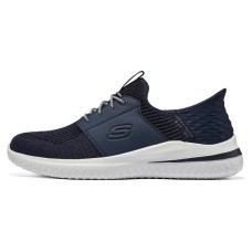 Skechers Slip Ins Delson 3.0 Cushioned Slip-Resistant Abrasion-Resistant Low-Top Casual Shoes Men's Blue Black Blue Black, 41