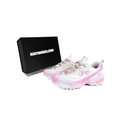 Skechers DLITES Anti-Slip Wear-Resistant Low-Top Chunky Sneakers Women's Pink White Розовый, 37.5