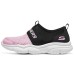 Skechers Girls Abrasion Resistant Slip Resistant Low Top Kids' Running Shoes Pink Black Teenagers Black Pink, 35