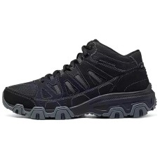 Skechers OUTDOOR MENS Supportive And Elastic Mid-Top Hiking Shoes Men's Black Gray Color Black/charcoal gray, 41