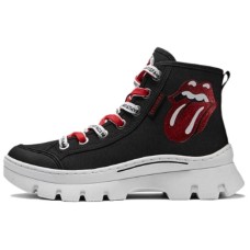 Skechers Anti-Slip Wear-Resistant High-Top Canvas Shoes Women's Black Черный, 36