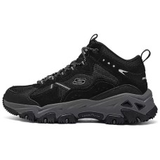 Skechers OUTDOOR Breathable Support Height Increasing Rebound Mid-Top Casual Shoes Women's Black Gray Color Black/Charcoal Gray/BKCC, 35.5