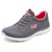 Skechers Cushioning Wear Resistant Low Top Running Shoes Women's Gray Pink Red Gray Pink Red, 38.5