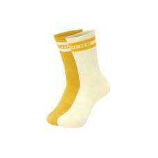 Skechers Mid Calf Socks Unisex 2 Pack 2 Pack (Transparent Yellow/Mango Yellow/Multicolor/044E), M