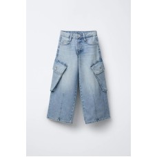Джинсы карго с карманами ZARA Синий, 6/7 лет (года) (122 cm)
