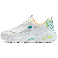 Skechers D'LITES 1.0 Anti-Slip And Wear-Resistant Breathable Low-Top Casual Shoes White green, 36.5