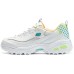 Skechers D'LITES 1.0 Anti-Slip And Wear-Resistant Breathable Low-Top Casual Shoes White green, 36.5