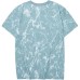 Skechers Sports Life Collection T Shirt Men Gray Blue Marble Crackle All Over Print Gray Blue Marble Full Grain/04BB, M