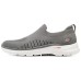 Skechers Go Walk 6 Cushioning Anti-Slip And Wear-Resistant Lightweight Rebound Low-Top Casual Shoes Men's Gray Red 42.5