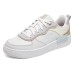Skechers Sport Court 92 Durable Breathable Low-Top Skateboard Shoes Women's White Yellow Pink White Yellow Pink, 36