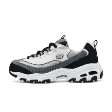 Skechers DLITES Anti-Slip Wear-Resistant Low-Top Chunky Sneakers Women's White Black Черно-белый, 37