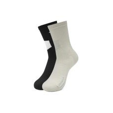 Skechers Comfort Sports Series Mid Calf Socks Unisex 2 Pack 2 Pack (Beautiful Black/Light Blue/0452), M