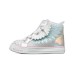 Skechers Anti Slip Wear Resistant High Top Kids' Skateboarding Shoes Silver Pink Children Aged 3 7 Years Old 24