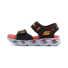 Skechers Lighted Cushioning, Wear Resistant Children's Sandals Black Red Children Aged 3 7 Years Old Красно-черный, 22