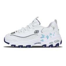 Skechers D'LITES 1.0 Blue Butterfly Slip-Resistant Low-Top Chunky Sneakers Women's Blue White Белый, 36