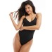 ASOS DESIGN Tia super soft microfibre soft body with lace trim in black Черный, US 8