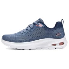 Skechers Anti-Slip Wear-Resistant Low-Top Running Shoes Women's Gray Blue Gray Blue, 36