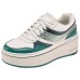 Skechers Court Classics Anti-Slip Wear-Resistant Low-Top Skateboard Shoes Women's White Green Natural/green, 35