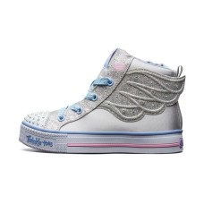 Skechers Shuffle Lites High Top Kids' Skateboarding Shoes Silver Teenagers 33.5