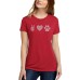 Women's Premium Blend Peace Love Dogs Word Art T-shirt Красный, Large