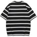 Skechers Colorful T-Shirt Unisex Black Background With Grey White Stripes Black Base with Grey White Stripes/03F6, XL
