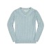 Baby Boys Long Sleeve Fine Gauge Cable V-Neck Sweater Dusty blue heather cable, 6-12 месяцев