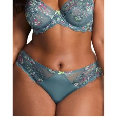 Plus Size Chelsi Brazilian Panty Floral Blue, 2X