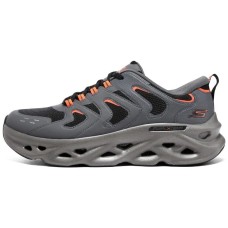 Skechers Anti-Slip Wear-Resistant Low-Top Running Shoes Men's Gray Black Серый черный, 42.5