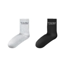 Skechers Sports Alliance Series Mid Calf Socks Unisex 2 Pack 2 Pack (Shiny Black+Gray), S