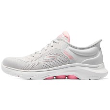 Skechers GO WALK 7 Cushioning Slip Resistant Waterproof Rebound Low Top Running Shoes Women's Gray Pink Gray Pink, 37