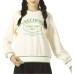Skechers Colorful Sweatshirts Women's Cream Ecru Cream Beige White, M