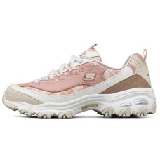 Skechers D'LITES 1.0 Cushioning Anti-Slip Wear-Resistant Breathability Low-Top Chunky Sneakers Women's Pink White 35.5