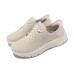 Skechers Go Walk Fle Hands Free Slip Ins Abrasion Resistant Breathable Low Top Casual Shoes Women's Beige Yellow Beige Yellow, 37