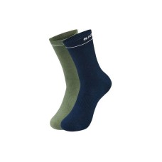 Skechers Mid-Calf Socks Unisex 2 Pack 2 Pack (Marine Blue/Brown Green/03XK), S