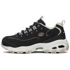 Skechers D'Lites 1.0 Fashion Running Shoes Black/Grey/Brown Women's 35