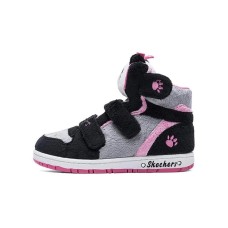 Skechers Girls Slip Resistant Cushioning High Top Skateboard Shoes Black Pink Teenagers 28.5