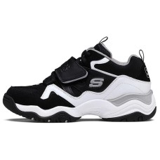 Skechers D'Lites Train Mid Top Daddy Shoes Black/White Women's 35
