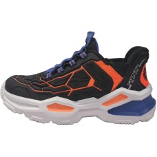 Skechers Kids Slip-Resistant Anti-Kick Wear-Resistant Kids Lifestyle Shoes Black Orange Kids' Черный, 28.5