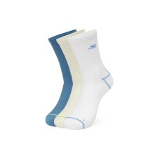Skechers Mid Calf Socks Unisex 3 Pack 3 Pack (White/Tempting Blue/Cream Beige/0443), S