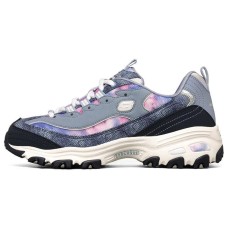 Skechers D'LITES 1.0 Cushioning Anti-Slip Wear-Resistant Breathability Low-Top Chunky Sneakers Women's Navy 35