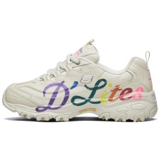 Skechers D'LITES 1.0 Cushioned Anti-Slip Wear-Resistant Breathable Lightweight Low-Top Chunky Sneakers Women's Natural 35