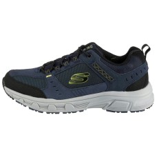 Skechers Cushioning, Wear Resistant Low Top Casual Shoes Men's Blue Black Marine Blue/Lemon, 40