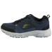 Skechers Cushioning, Wear Resistant Low Top Casual Shoes Men's Blue Black Marine Blue/Lemon, 40