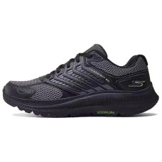 Skechers MEN'S GO Cushioning Support Rebound Low Top Running Shoes Men's Black Gray Black/charcoal gray, 41