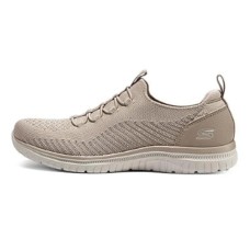 Skechers Cushioning Abrasion Resistant Breathable Low Top Running Shoes Women's Taupe Серо-коричневый, 35