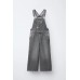 Длинный джинсовый комбинезон ZARA Серый, 9/10 лет (года) (140 cm)
