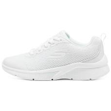Skechers Girls Cushioned Wear-Resistant Breathable Low-Top Kids' Running Shoes White Teenagers Белый, 32