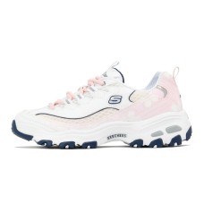 Skechers D'LITES 1.0 Joy Lemon Anti-Slip And Wear-Resistant Support Low-Top Chunky Sneakers Women's White Pink Белый, 37.5