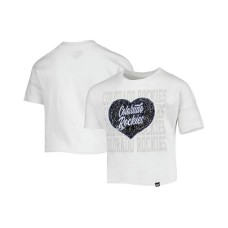 Футболка New Era Colorado Rockies Flip Sequin Heart Crop Top Белый, Large